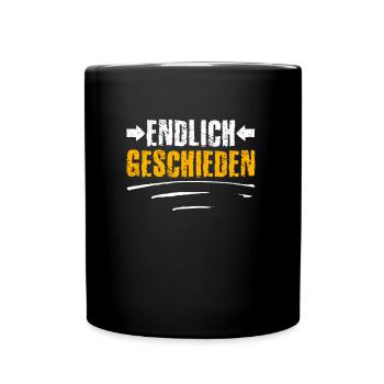 Endlich geschieden Scheidungsparty Scheidung - Tasse einfarbig - Schwarz - Vorne