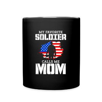 Proud Mom Soldier Military Fan America USA - Mug uni - noir - Devant
