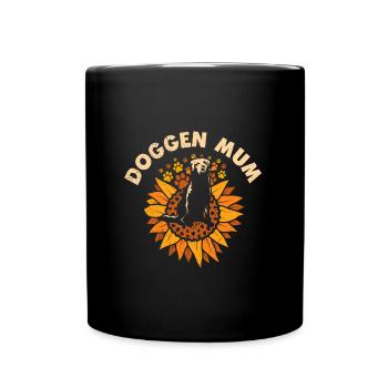 Deutsche Dogge Hundemama Hundeliebhaberin - Tasse einfarbig - Schwarz - Vorne