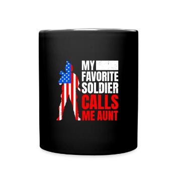 Soldats Tantes Fan militaire Amérique Patriotes - Mug uni - noir - Devant