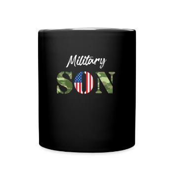 Patriotismus Militär Sohn Soldaten Army Fan USA - Tasse einfarbig - Schwarz - Vorne