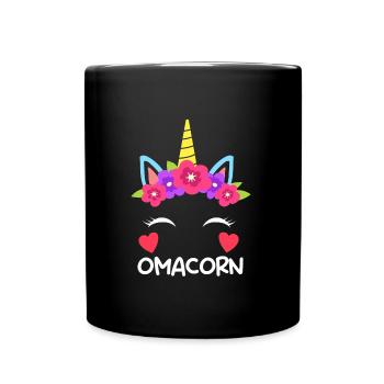 Omacorn Großmutter Muttertag Einhorn Fans - Tasse einfarbig - Schwarz - Vorne