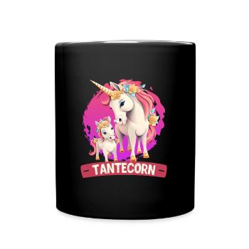 Tanticorn Einhorn Tanten Muttertag Unicorn - Tasse einfarbig - Schwarz - Vorne