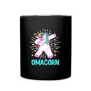 Omacorn Großmutter Muttertag Einhorn Fans - Tasse einfarbig - Schwarz - Vorne
