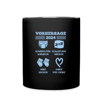 Bald Papa 2024 werdende Mama 2024 Babyparty - Tasse einfarbig - Schwarz - Vorne