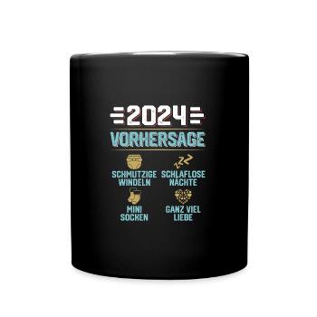 Vorhersage 2024 bald Vater Babyparty 2024 - Tasse einfarbig - Schwarz - Vorne