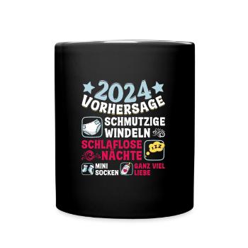 Vorhersage 2024 bald Vater Babyparty 2024 - Tasse einfarbig - Schwarz - Vorne