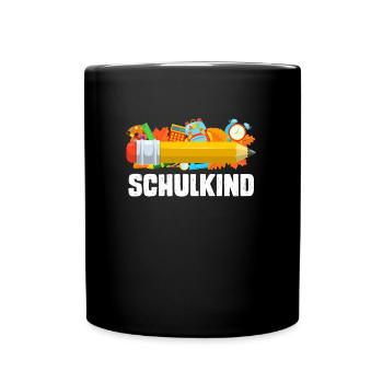 Schulkind Einschulung Grundschule Schule - Tasse einfarbig - Schwarz - Vorne