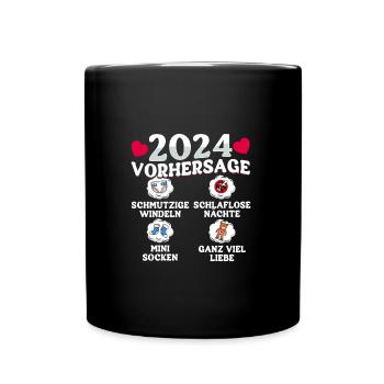 Baby Vorhersage 2024 werdende Mutter 2024 - Tasse einfarbig - Schwarz - Vorne