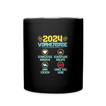 Bald Papa 2024 werdenden Mutter 2024 Baby - Tasse einfarbig - Schwarz - Vorne