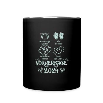 Vorhersage werdende Mama 2024 Baby bald Papa - Tasse einfarbig - Schwarz - Vorne