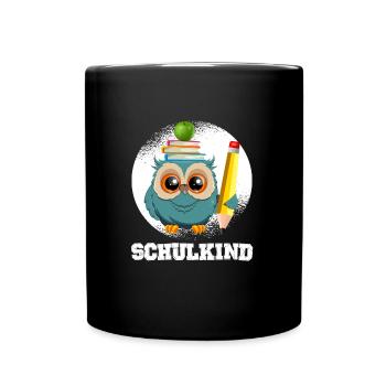 Schulkind Grundschule Einschulung 1. Klasse - Tasse einfarbig - Schwarz - Vorne