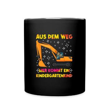 Kita Aus dem Weg Hier kommt ein Kindergartenkind - Tasse einfarbig - Schwarz - Vorne