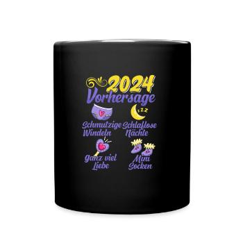 Baby Vorhersage 2024 werdende Mutter 2024 - Tasse einfarbig - Schwarz - Vorne