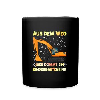 Kita Aus dem Weg Hier kommt ein Kindergartenkind - Tasse einfarbig - Schwarz - Vorne