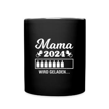 Mama 2024 wird geladen Baby Ankündigung 2024 - Tasse einfarbig - Schwarz - Vorne