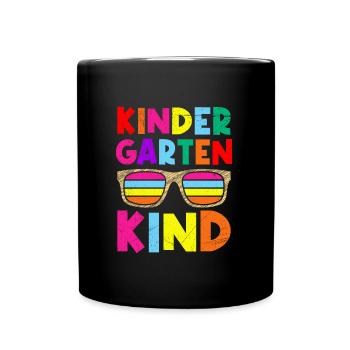 Ich bin jetzt ein Kindergartenkind Kiga Kinder - Tasse einfarbig - Schwarz - Vorne