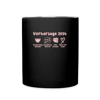 Bald Papa 2024 werdende Mama 2024 Babyparty - Tasse einfarbig - Schwarz - Vorne