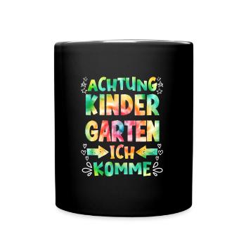 Kindergarten ich komme Kita Kinder - Tasse einfarbig - Schwarz - Vorne