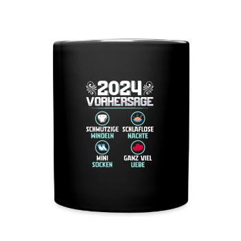 Bald Papa 2024 werdenden Mutter 2024 Baby - Tasse einfarbig - Schwarz - Vorne