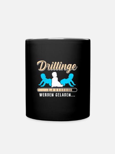 Drillinge werden geladen 2024 werdende Mama - Tasse einfarbig - Schwarz