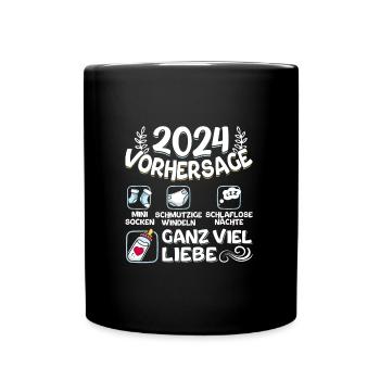 Baby Vorhersage 2024 werdende Mutter 2024 - Tasse einfarbig - Schwarz - Vorne
