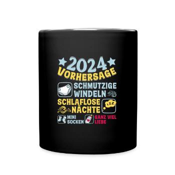 Vorhersage 2024 bald Vater Babyparty 2024 - Tasse einfarbig - Schwarz - Vorne