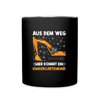 Kita Aus dem Weg Hier kommt ein Kindergartenkind - Tasse einfarbig - Schwarz - Vorne