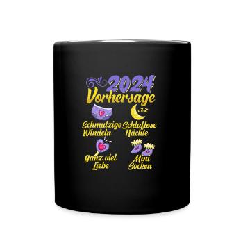 Baby Vorhersage 2024 werdende Mutter 2024 - Tasse einfarbig - Schwarz - Vorne