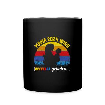 Mama wird geladen 2024 werdende Mütter Baby 2024 - Tasse einfarbig - Schwarz - Vorne