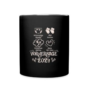 Vorhersage werdende Mama 2024 Baby bald Papa - Tasse einfarbig - Schwarz - Vorne