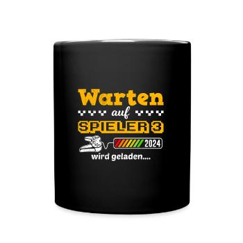 Werdende Mama wird geladen 2024 Warten Spieler 3 - Tasse einfarbig - Schwarz - Vorne