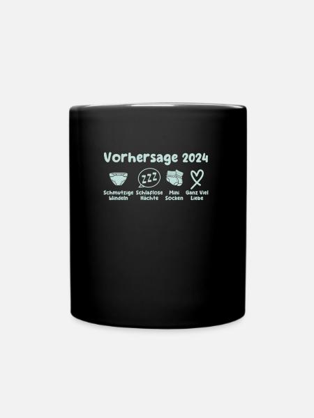 Bald Papa 2024 werdende Mama 2024 Babyparty - Tasse einfarbig - Schwarz