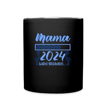 Mama loading 2024 werdende Mama Babyparty 2024 - Tasse einfarbig - Schwarz - Vorne