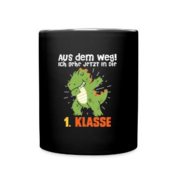 Tschüss Kindergarten Ich rocke jetzt die Schule - Tasse einfarbig - Schwarz - Vorne