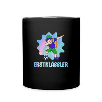 Erstklässler Schulkind Einschulung 1. Klasse - Tasse einfarbig - Schwarz - Vorne