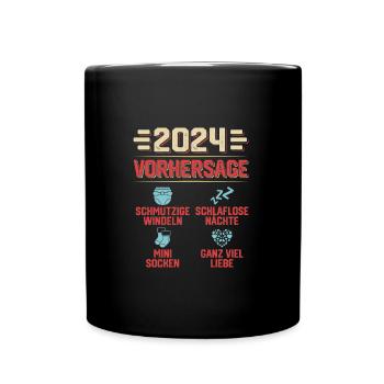 Vorhersage 2024 bald Vater Babyparty 2024 - Tasse einfarbig - Schwarz - Vorne