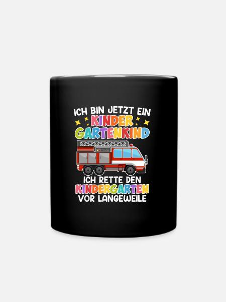 Ich bin jetzt ein Kindergartenkind Einschulung - Tasse einfarbig - Schwarz