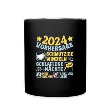 Vorhersage 2024 bald Vater Babyparty 2024 - Tasse einfarbig - Schwarz - Vorne