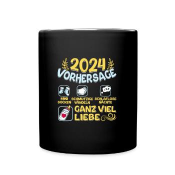 Bald Papa 2024 werdenden Mutter 2024 Baby - Tasse einfarbig - Schwarz - Vorne