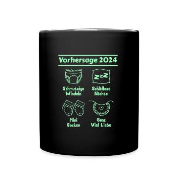 Bald Papa 2024 werdende Mama 2024 Babyparty - Tasse einfarbig - Schwarz - Vorne
