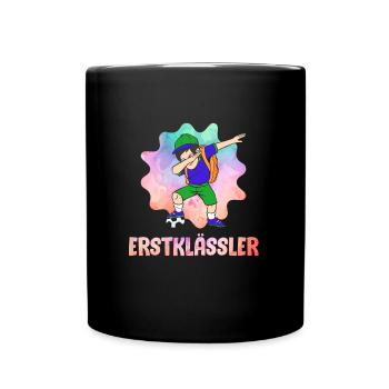 Erstklässler Schulkind Einschulung 1. Klasse - Tasse einfarbig - Schwarz - Vorne