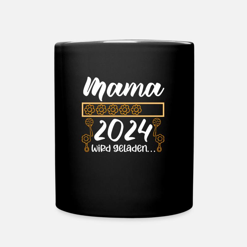 Mama loading 2024 werdende Mama Babyparty 2024 - Tasse einfarbig - Schwarz