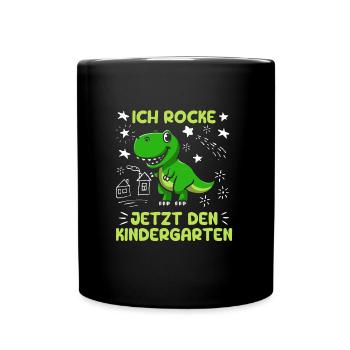 Ich rocke jetzt den Kindergarten Kita - Tasse einfarbig - Schwarz - Vorne