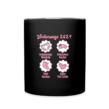 Werdende Väter 2024 Babyparty werdende Mama 2024 - Tasse einfarbig - Schwarz - Vorne
