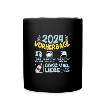 Babyparty Vorhersage 2024 werdende Mama 2024 - Tasse einfarbig - Schwarz - Vorne