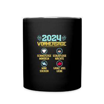 Bald Papa 2024 werdenden Mutter 2024 Baby - Tasse einfarbig - Schwarz - Vorne