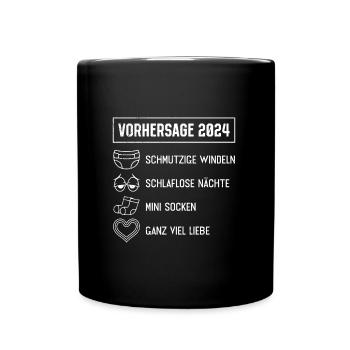 Werdende Mama 2024 Baby Vorhersage 2024 Bald Papa - Tasse einfarbig - Schwarz - Vorne
