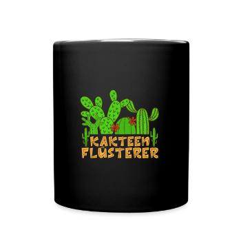 Kakteen Flüsterer Kaktusliebhaber Sukkulenten - Tasse einfarbig - Schwarz - Vorne
