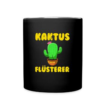Kaktus Flüsterer Kakteen Sukkulenten Mädchen - Tasse einfarbig - Schwarz - Vorne